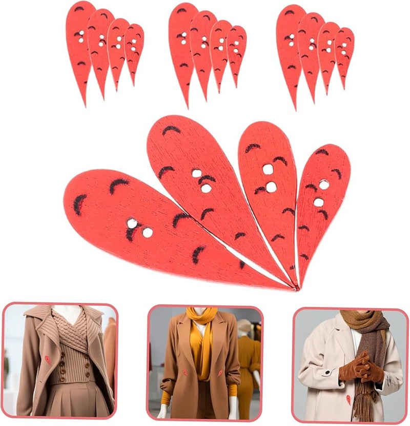 Didiseaon 200pcs Carrot Shape Buttons for Clothing Crafts Coats Sweaters Creative Embellishments - Image 5
